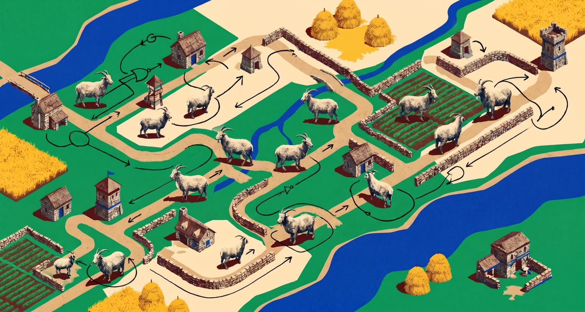 Microsoft researcher builds a working neural network out of goats in Age of Empires II.